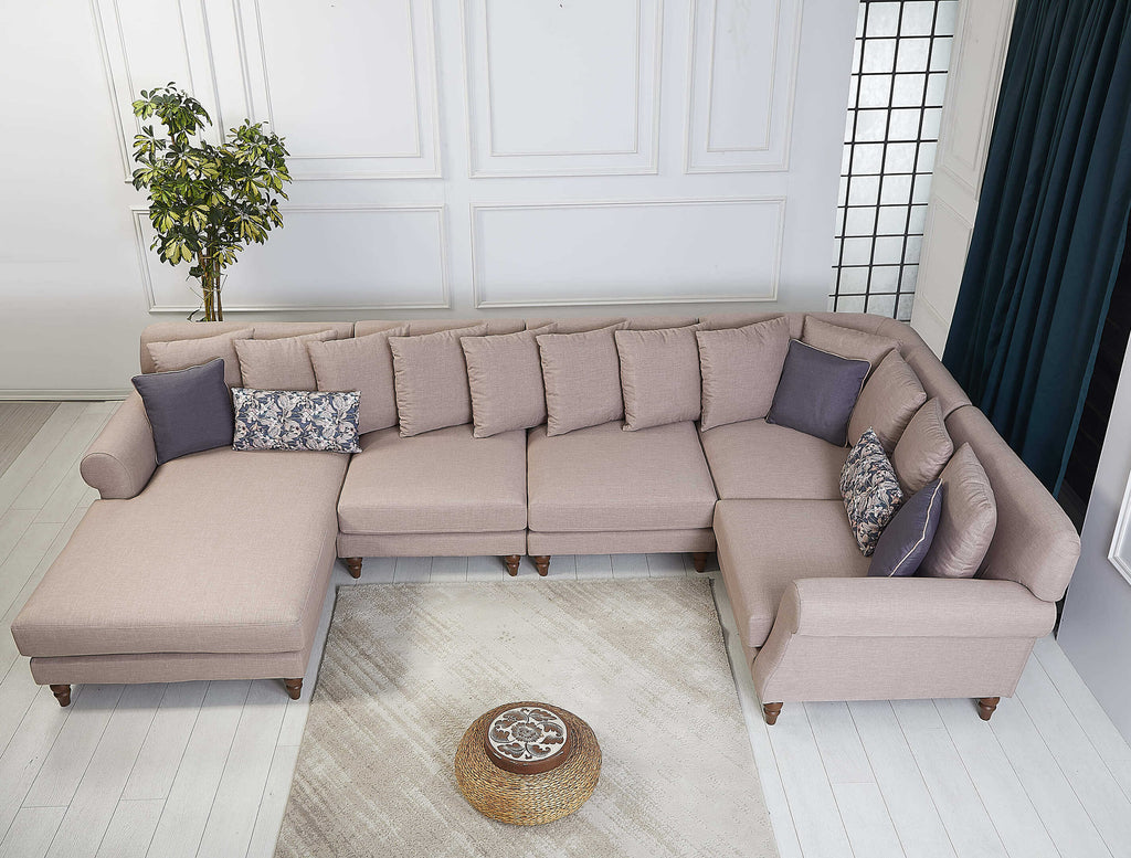 Rubeza Paula Chaise/Armless 1 Seater/Armless 1 Seater/Corner/1+Seater - Tortilla Brown