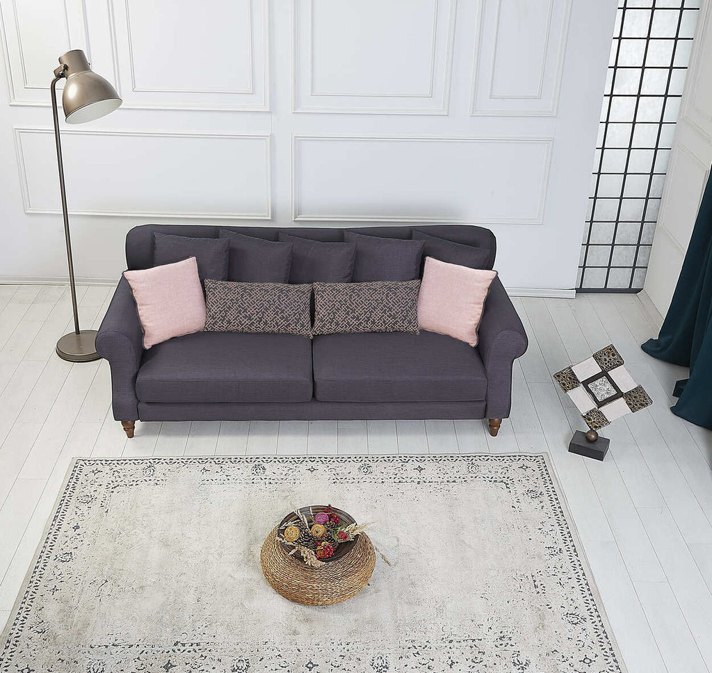 Rubeza Paula 3 Seater Sofa - Anchor Grey