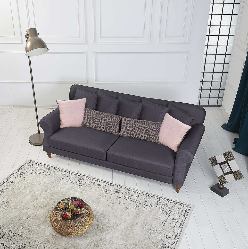 Rubeza Paula 3 Seater Sofa - Anchor Grey