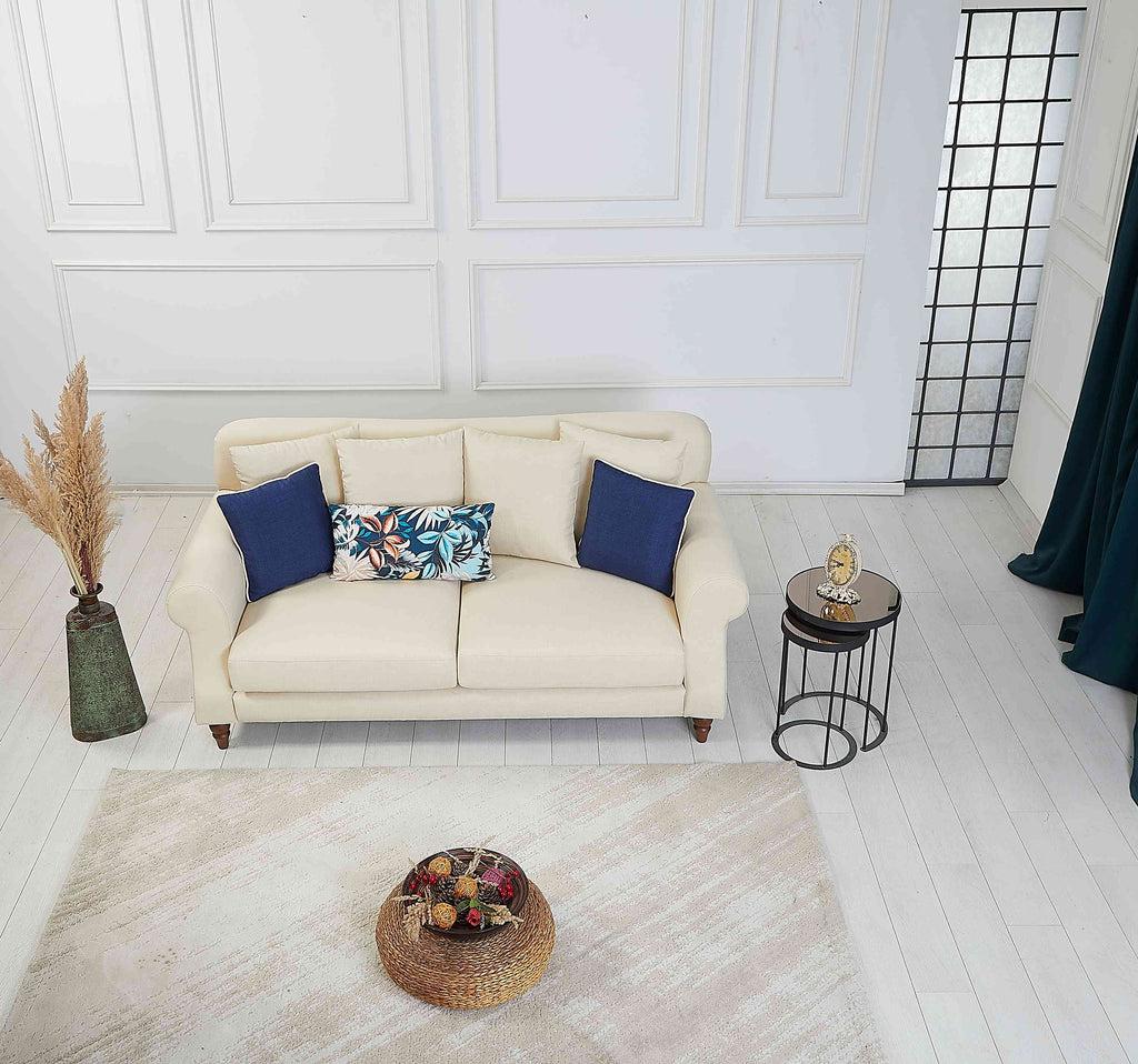 Rubeza Paula 2 Seater Sofa - Daisy White