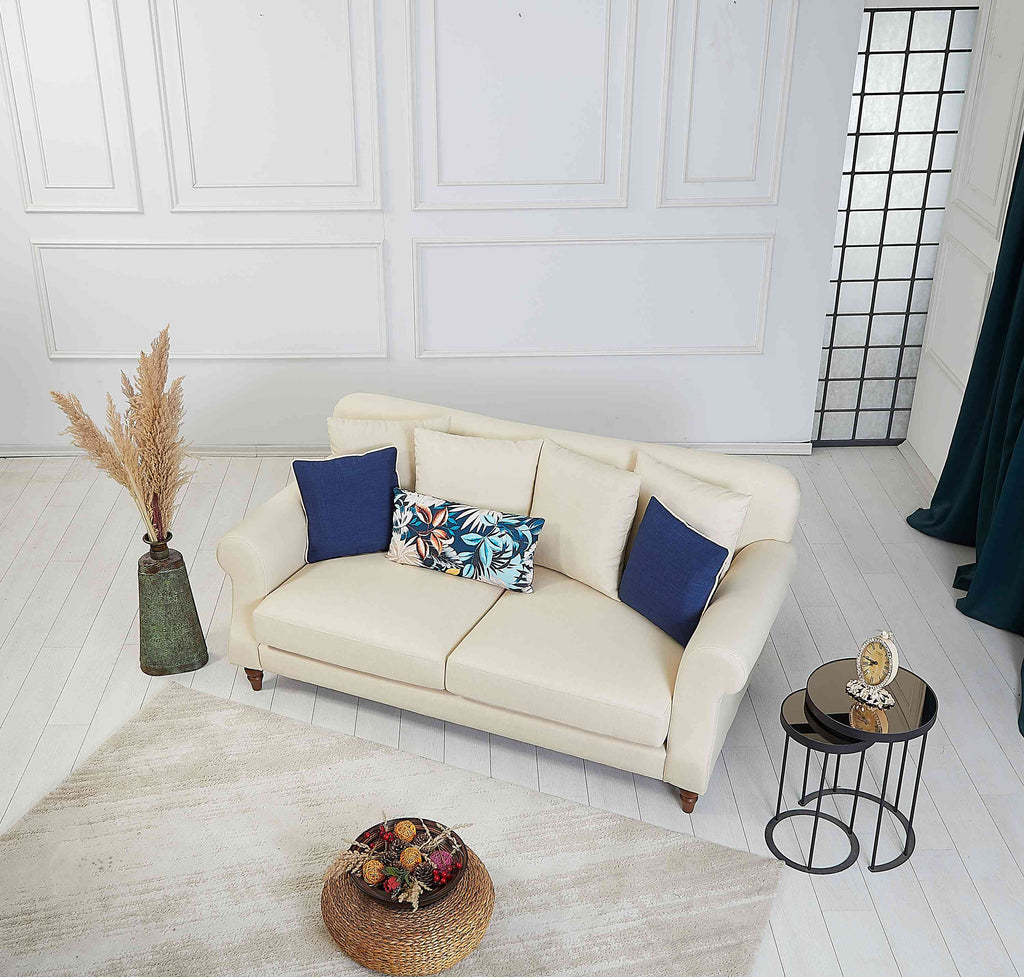 Rubeza Paula 2 Seater Sofa - Daisy White