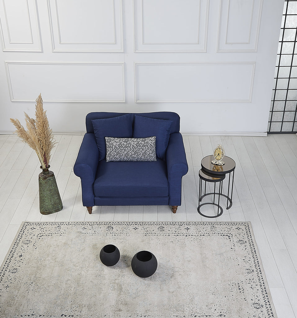 Rubeza Paula Collection Love Seat - Denim Blue