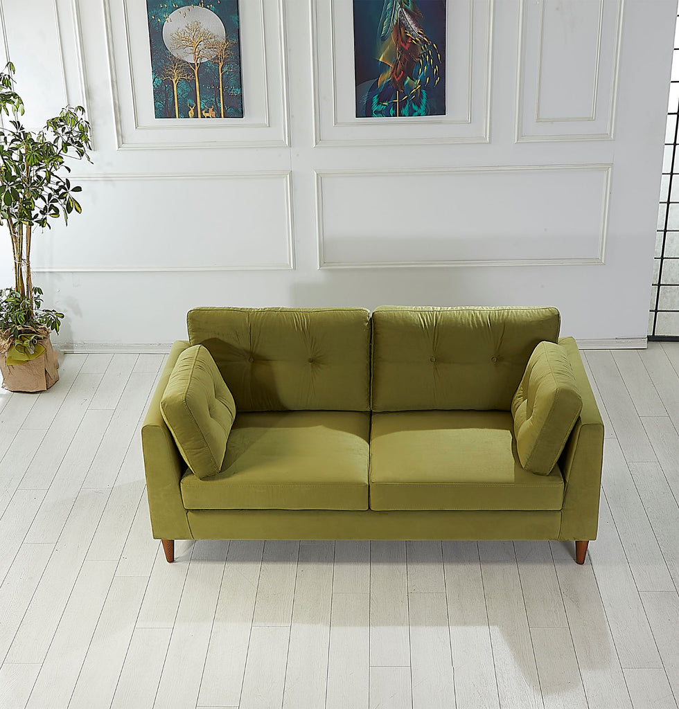 Rubeza Leo 3 Seater Sofa - Grass Green- 2 All Over