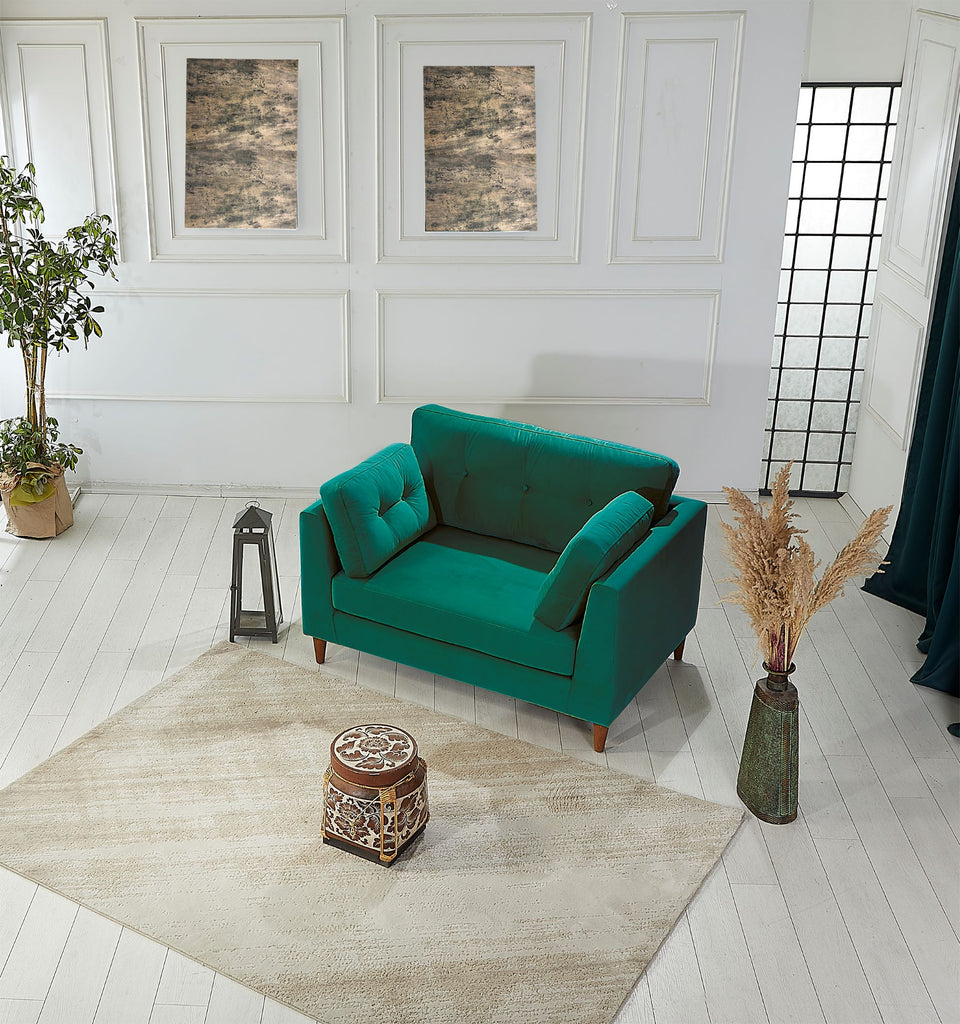 Rubeza Leo Collection 2 Seater Sofa- Super Emerald Green All Over