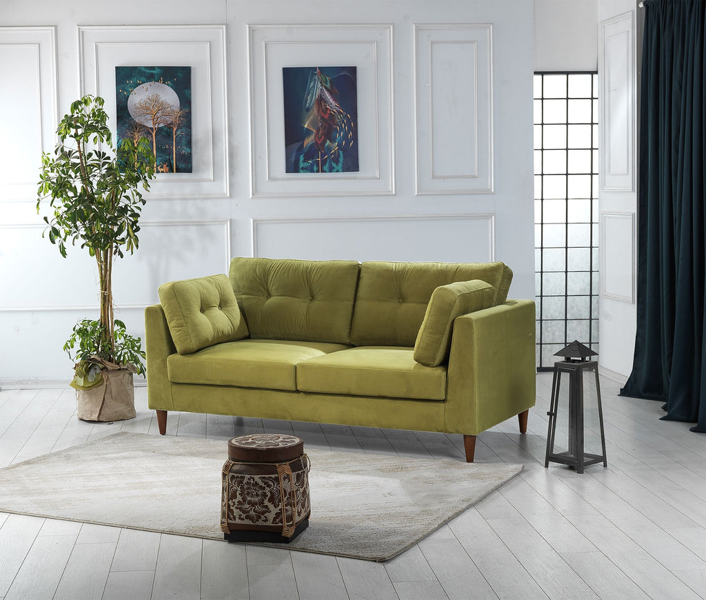 Rubeza Leo 3 Seater Sofa - Grass Green- 2 All Over