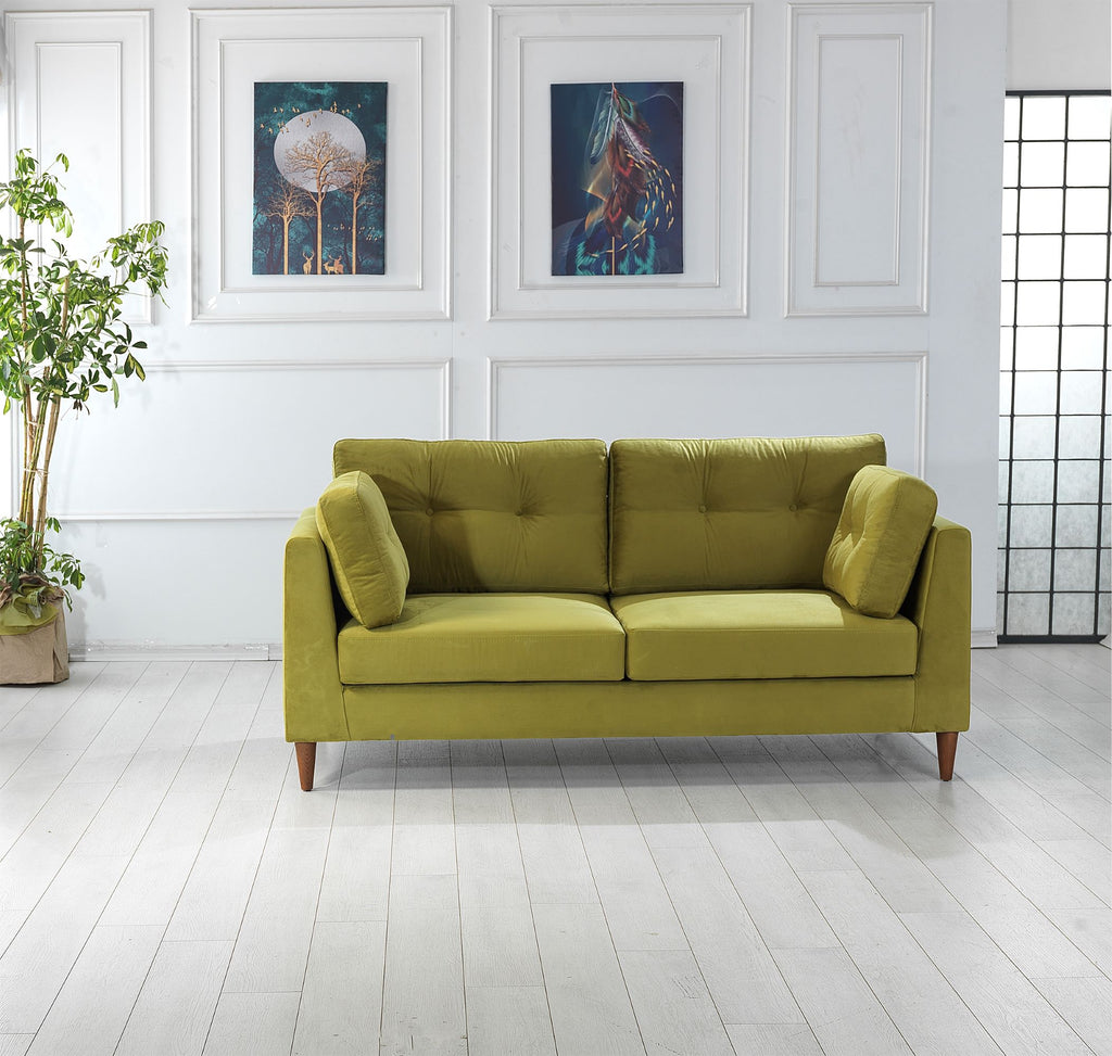 Rubeza Leo 3 Seater Sofa - Grass Green- 2 All Over