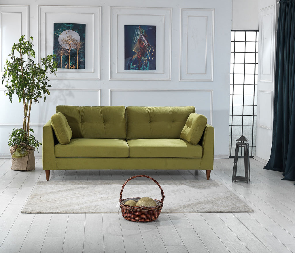 Rubeza Leo 4 Seater Sofa - Grass Green 2 All Over