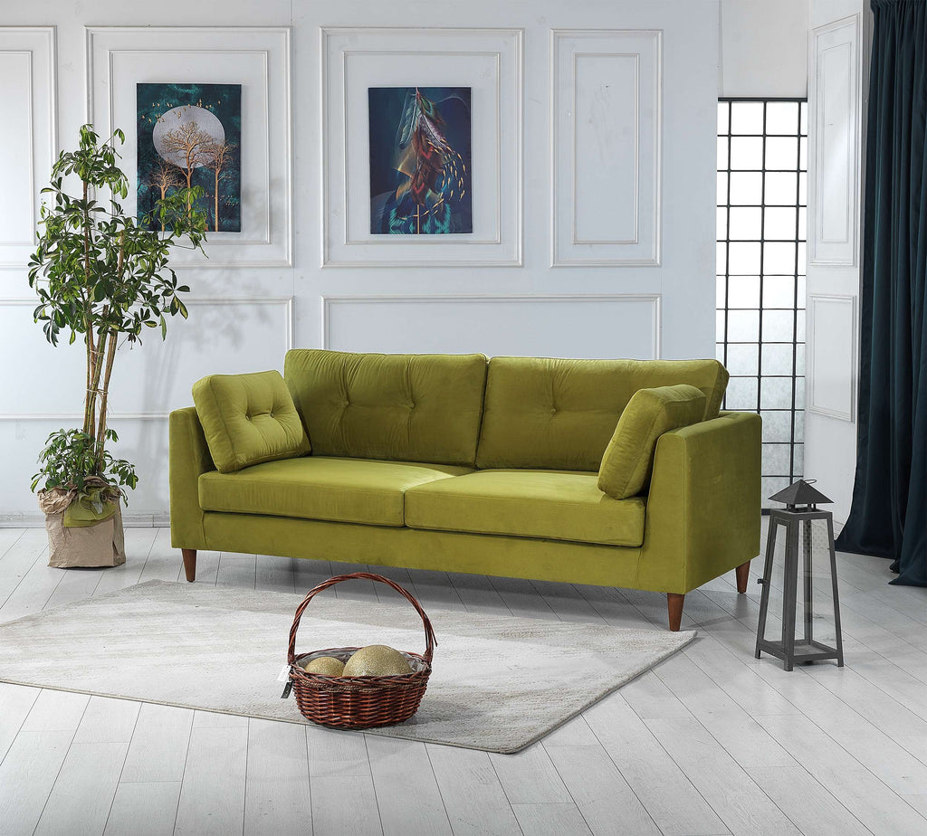 Rubeza Leo 4 Seater Sofa - Grass Green 2 All Over