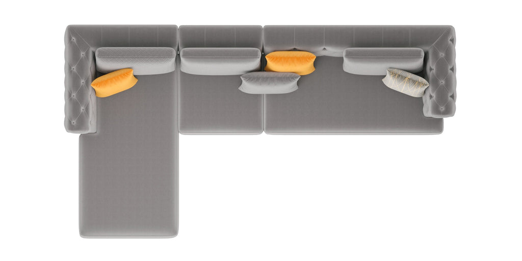 Rubeza Sofia Big Left Hand Facing Corner Sofa - Medium Grey