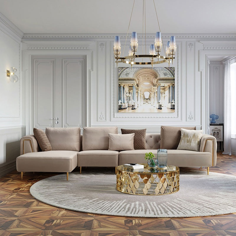 Rubeza Sofia Left Hand Facing Big Corner Sofa Warm Sand