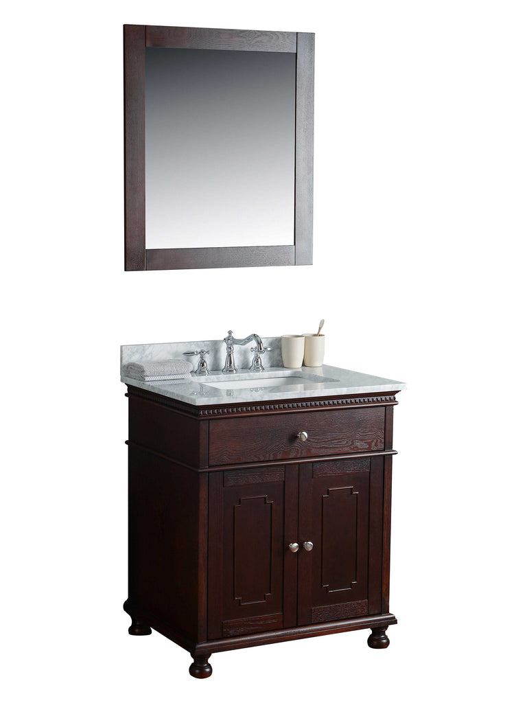 Rubeza 750mm Didim Bathroom Vanity, with Marble Top - Dark Espresso