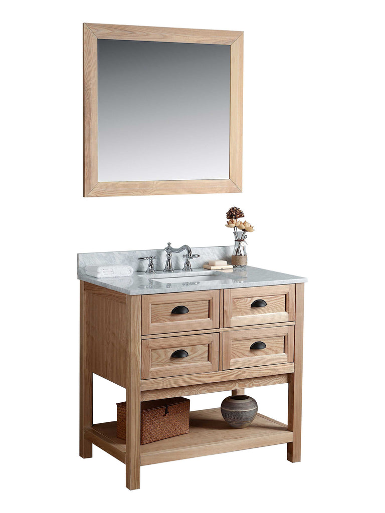 Rubeza 900mm Allwood Bathroom Vanity Carrara Marble Top