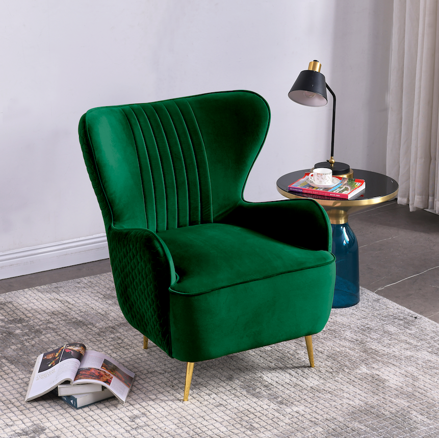 Rubeza Leo Lottie Collection Armchair - Emerald Green