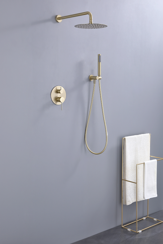 Rubeza Concetto Shower Set - Brushed Gold
