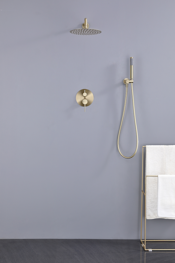 Rubeza Concetto Shower Set - Brushed Gold
