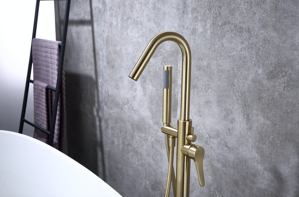 Rubeza Lucia Freestanding Bath Tap - Brushed Gold