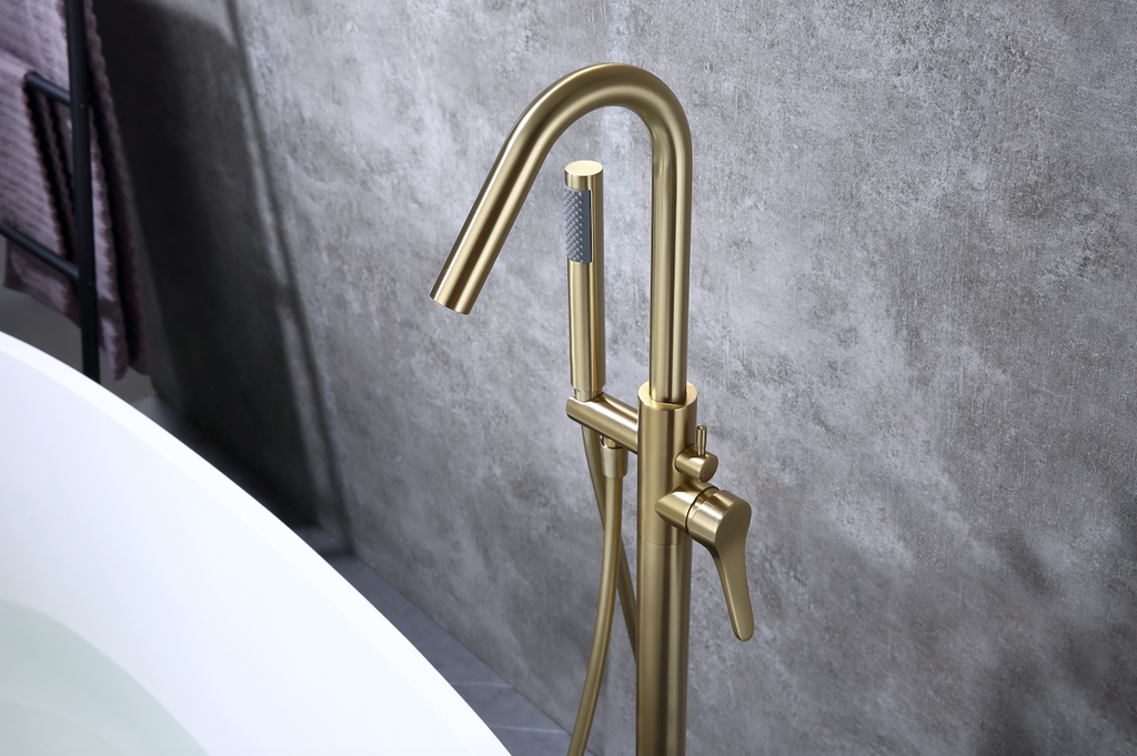 Rubeza Lucia Freestanding Bath Tap - Brushed Gold