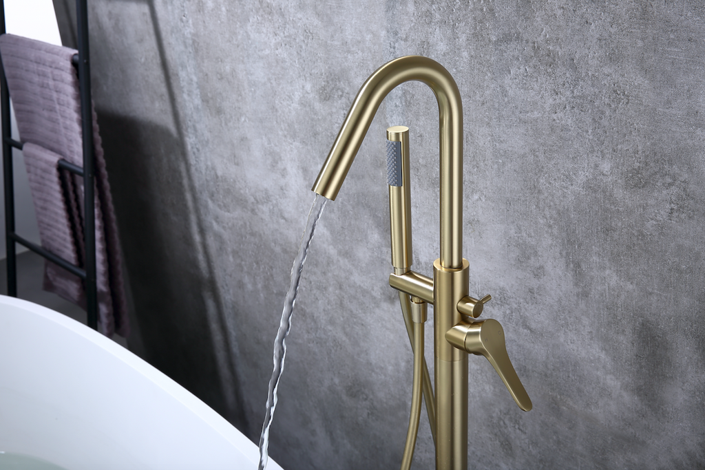 Rubeza Lucia Freestanding Bath Tap - Brushed Gold