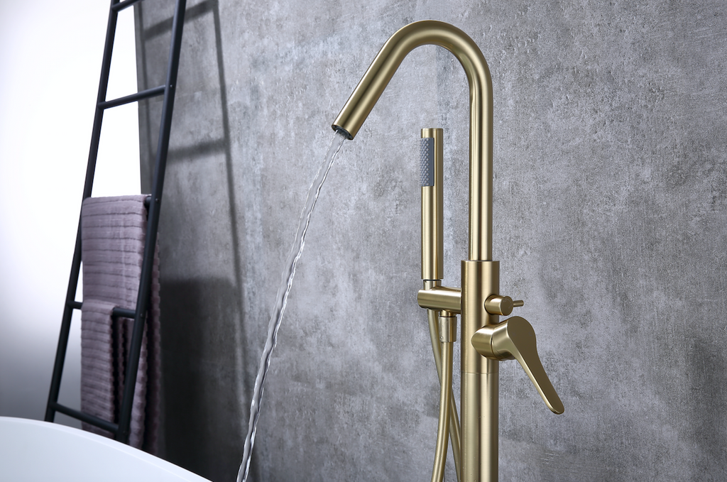 Rubeza Lucia Freestanding Bath Tap - Brushed Gold