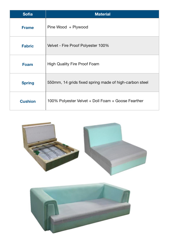 Rubeza Sofia 3 Seater Sofa - Emerald Green