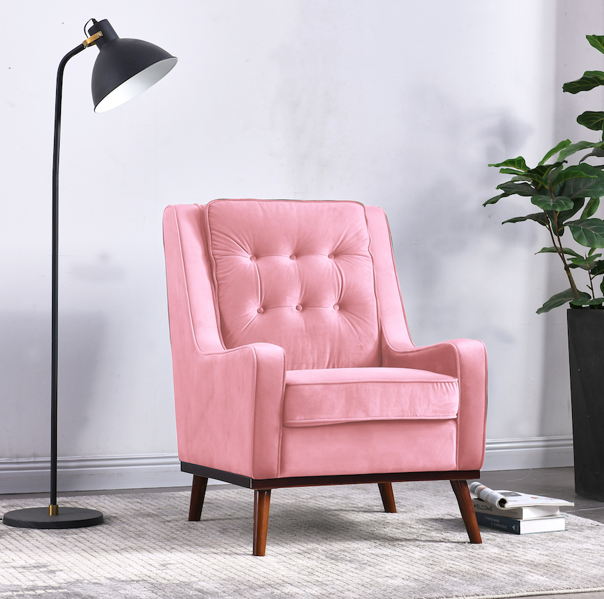 Rubeza Scott Armchair - Taffy Pink