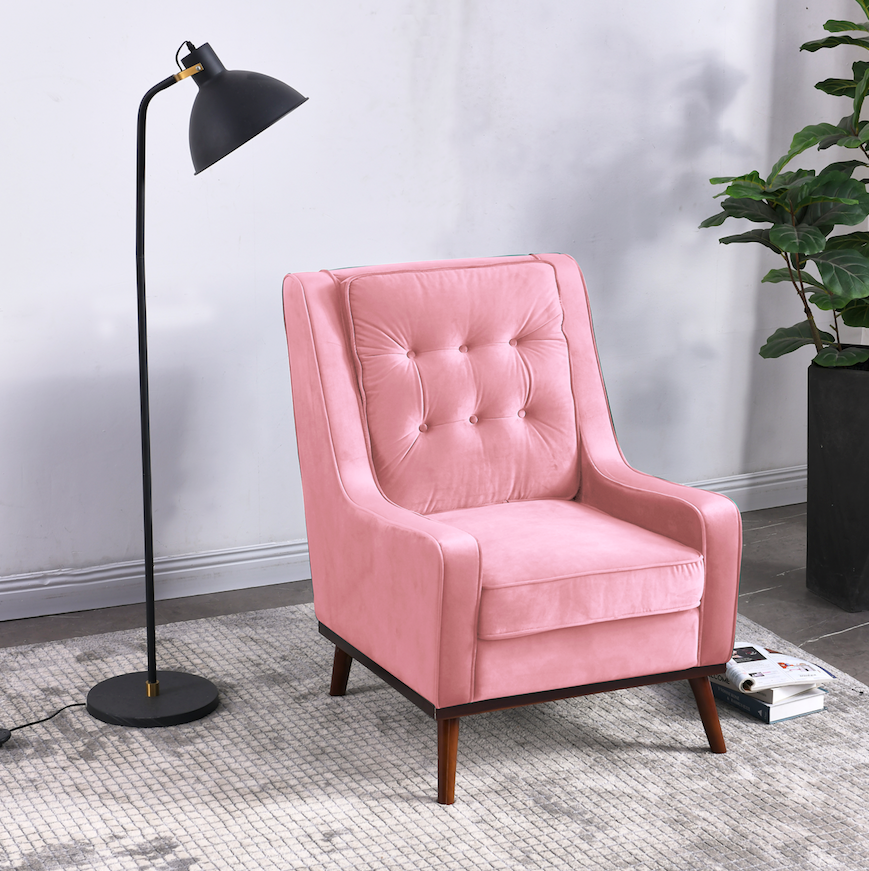 Rubeza Scott Armchair - Taffy Pink