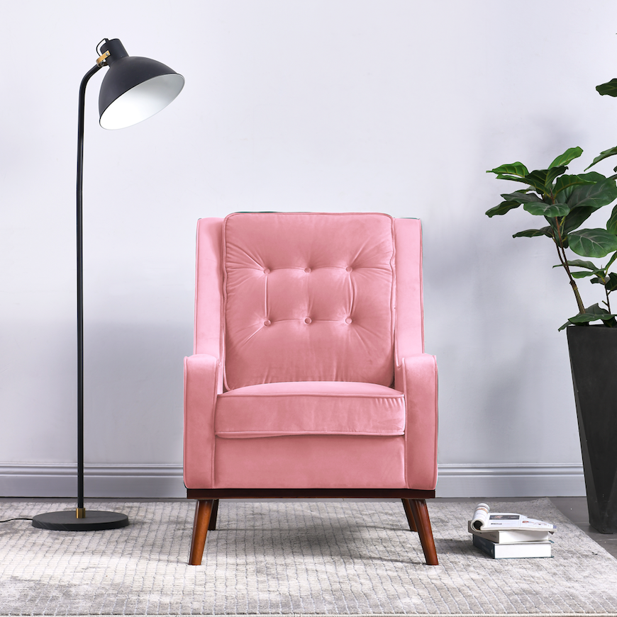 Rubeza Scott Armchair - Taffy Pink