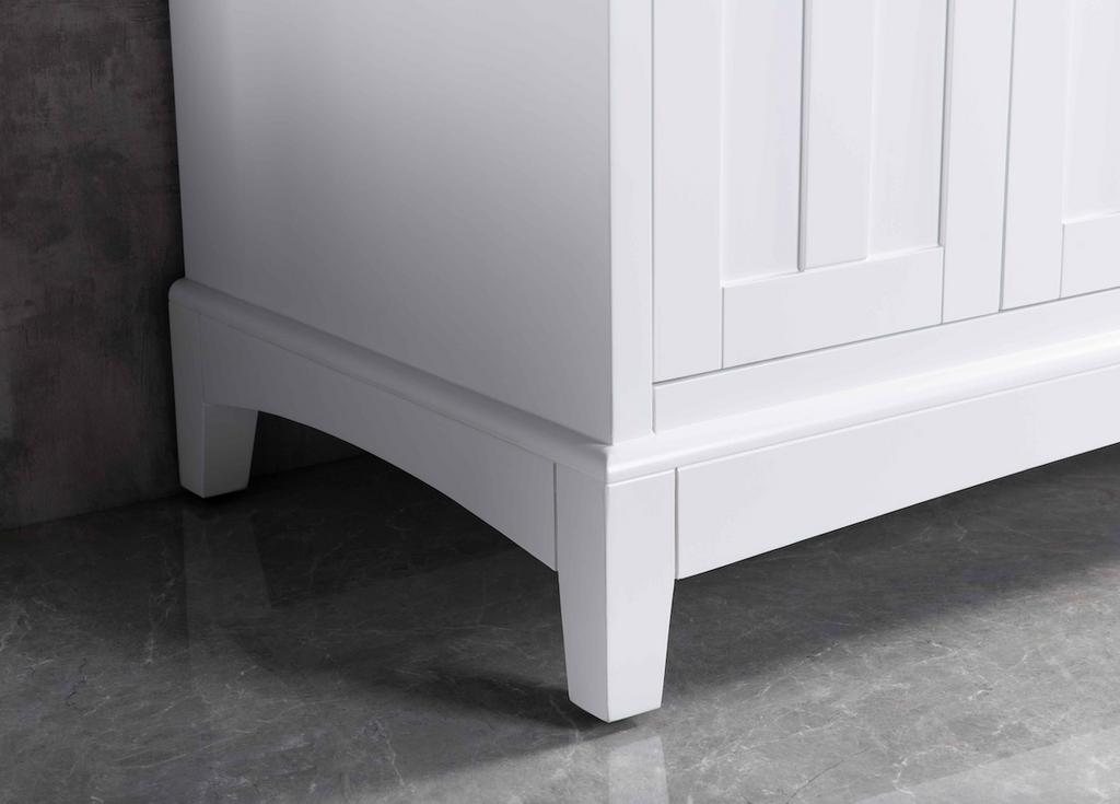 Rubeza 1500mm Pergamum Vanity Unit with Calacatta Quartz Top - White & Chrome
