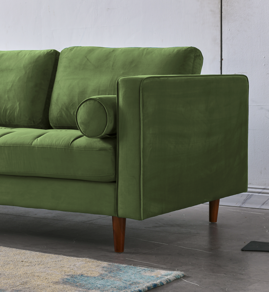 Rubeza Scott 4 Seater Left Hand Facing Chaise End Corner Sofa - Grass Green 2