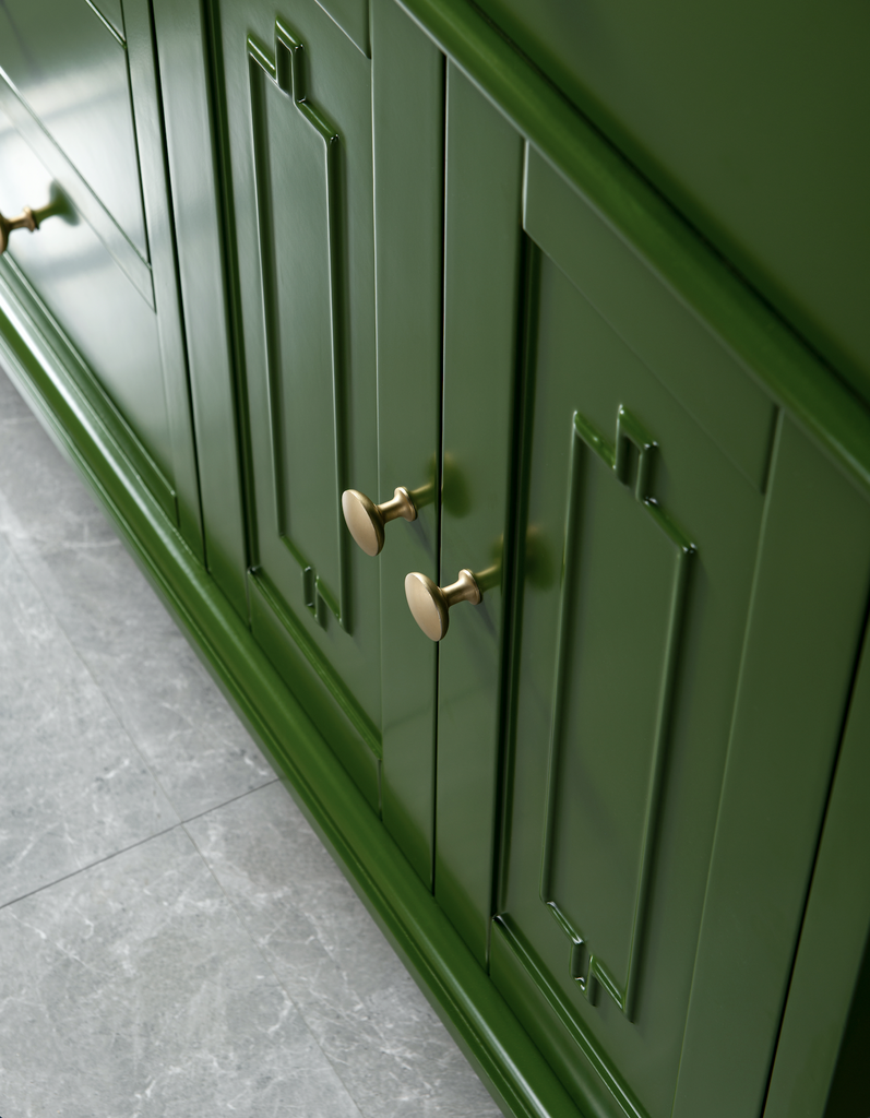 Rubeza 1500mm Didim Vanity Unit with Carrara Marble Top - Grass Green & Gold