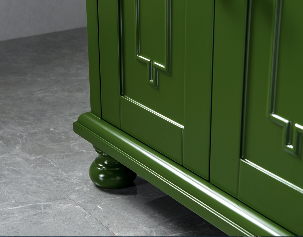 Rubeza 1500mm Didim Vanity Unit with Carrara Marble Top - Grass Green & Gold