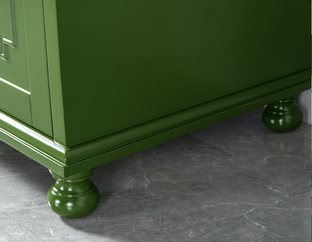 Rubeza 1500mm Didim Vanity Unit with Carrara Marble Top - Grass Green & Gold