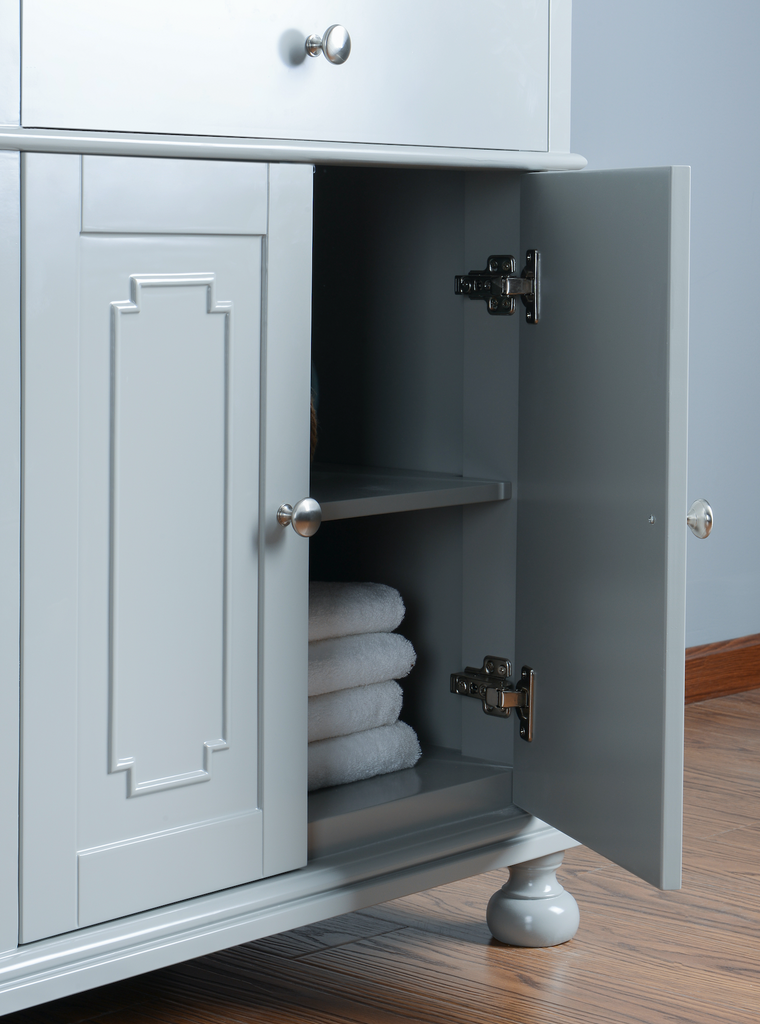 Rubeza 1500mm Didim Vanity Unit with Carrara Marble Top - Light Grey & Chrome