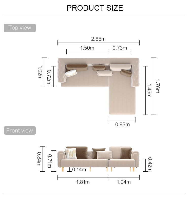 Rubeza Sofia Right Hand Facing Corner Sofa - Warm Sand