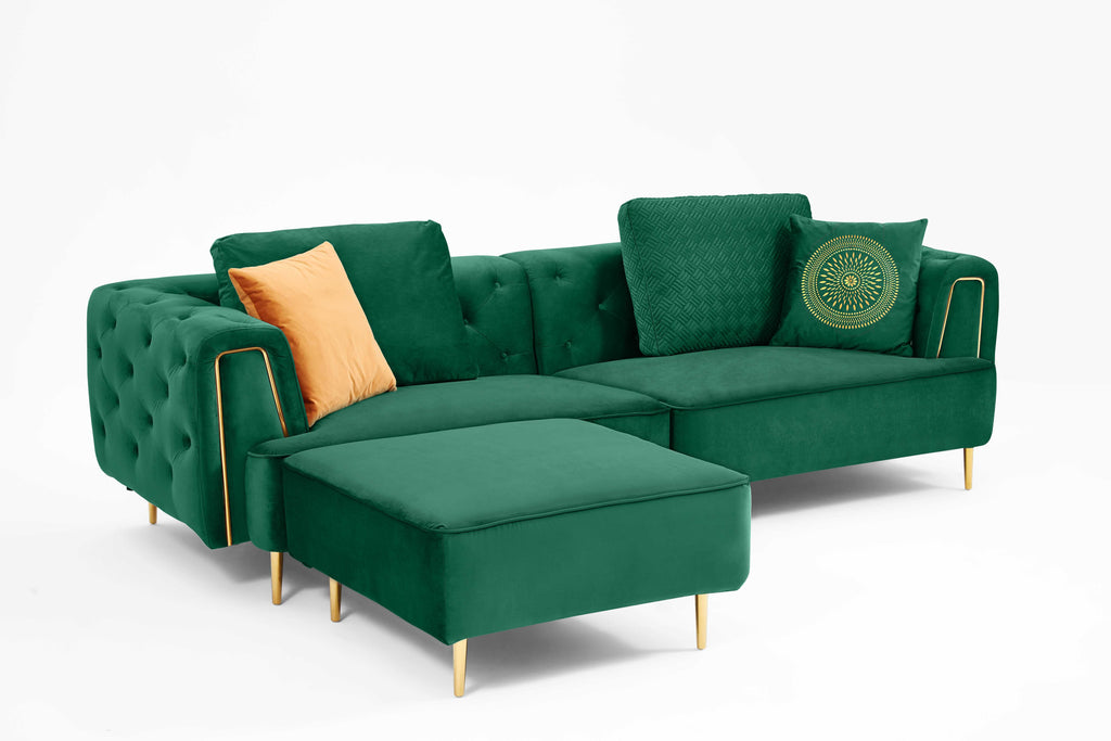 Rubeza Sofia 4 Seater Sofa - Emerald Green