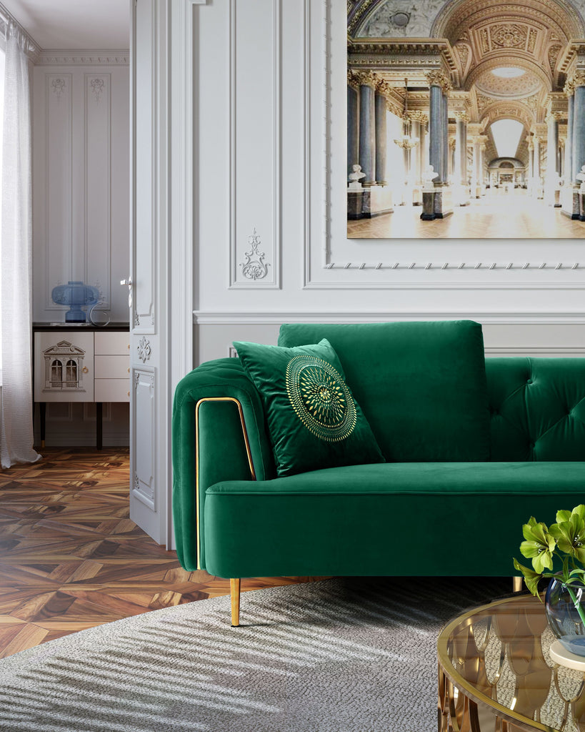 Rubeza Sofia Right Hand Facing Big Corner Sofa - Emerald Green