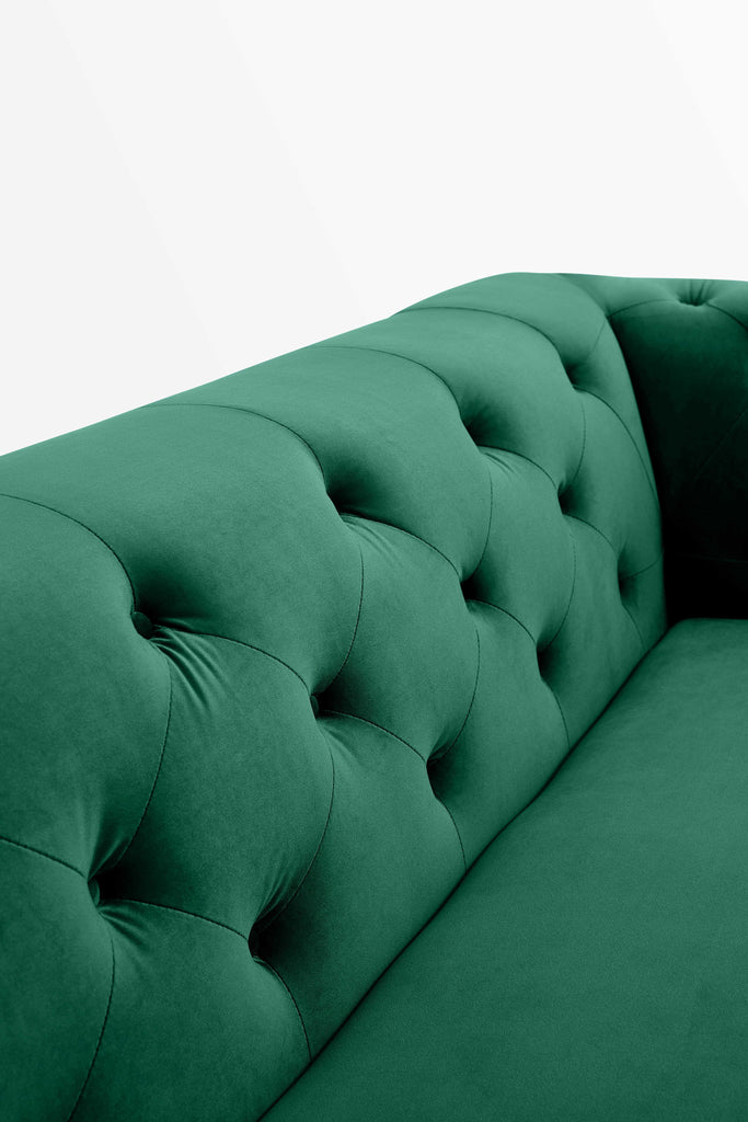 Rubeza Sofia Left Hand Facing Big Corner Sofa - Emerald Green