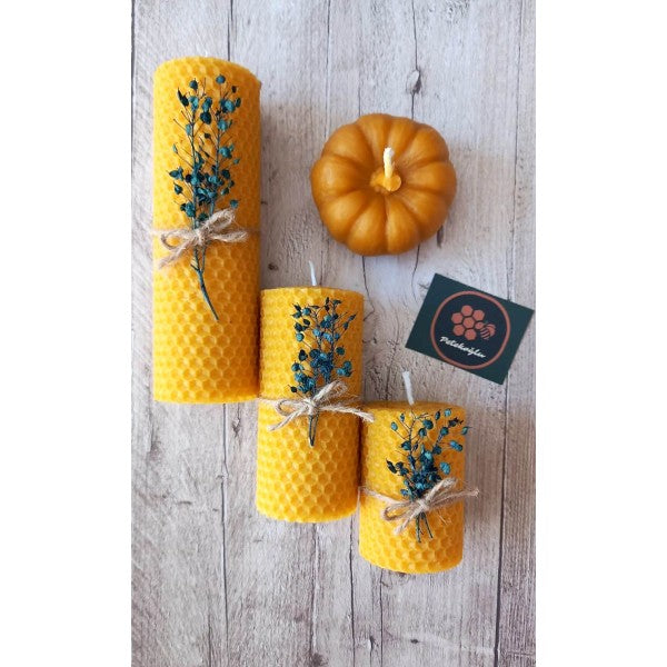 100% Pure Handmade Beeswax Pumpkin Candle - Gift Box Set
