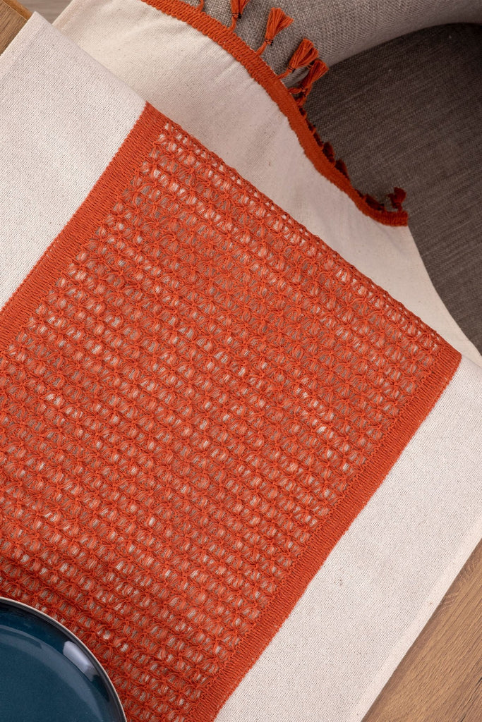 Lace Tasseled Linen Table Runner