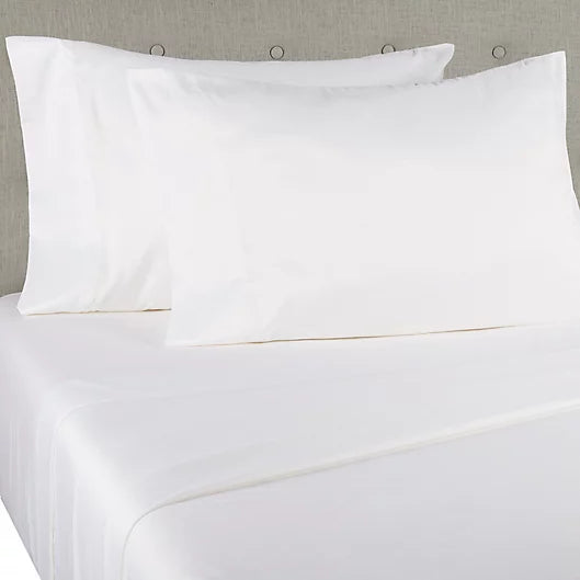Elastic Corner Double Fitted Sheet Set in White With 2 Pillow Covers