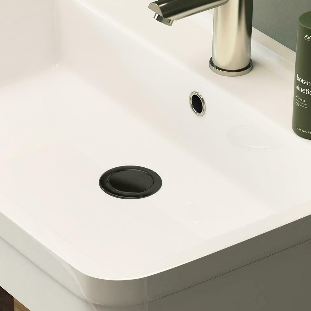 Bathroom Pop Up Slotted Basin Waste Black Matt Click Clack - BWB01