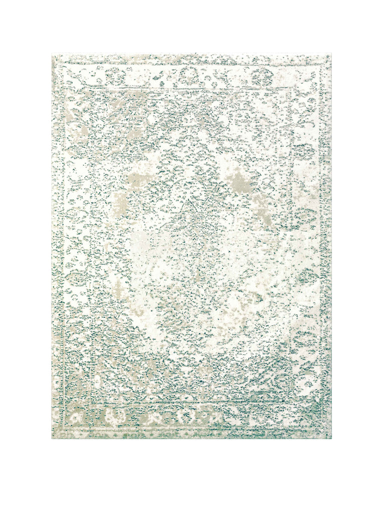 Royal Collection Felis Design Cotton Viscose Blend Rug - Ecru / Green