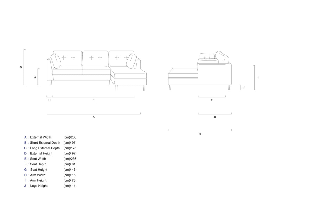 Rubeza Leo 4 Seater Right Hand Facing Chaise End Corner Sofa - Burnt Orange & White