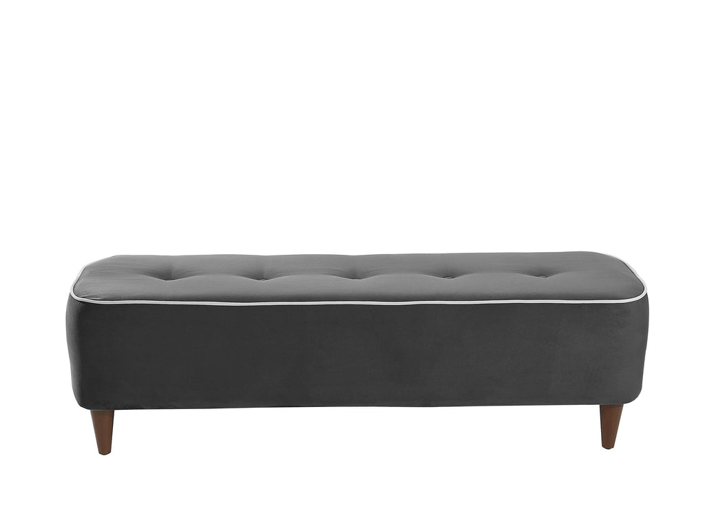 Rubeza Leo Designer Ottoman Bench - Iron Grey