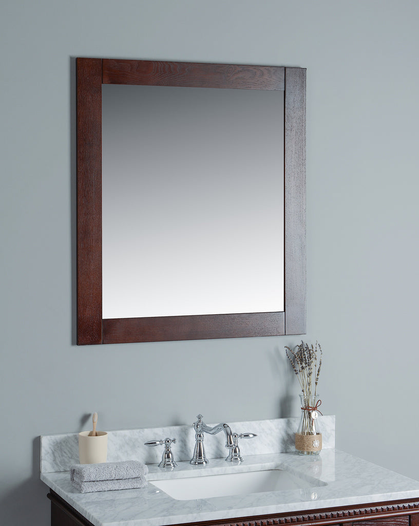 Rubeza 36" Didim Bathroom Vanity Combo Set, White italian Marble Carrara Top - RUBEZA