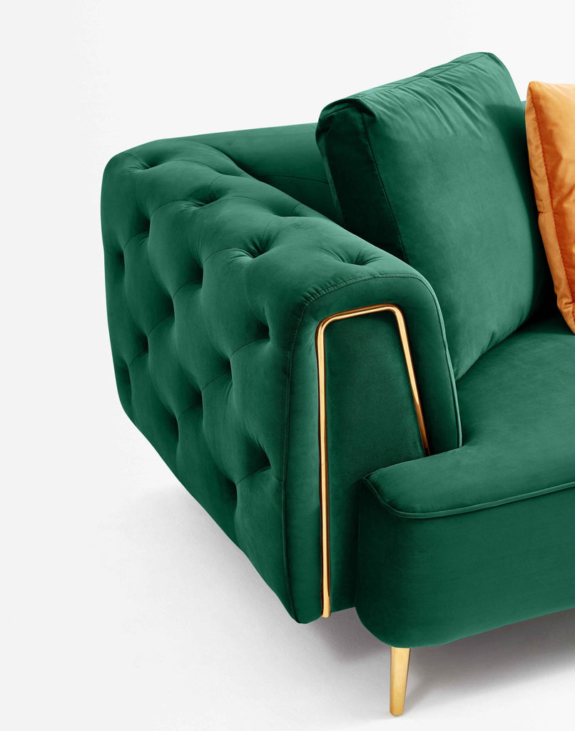 Rubeza Sofia Right Hand Facing Corner Sofa - Emerald Green