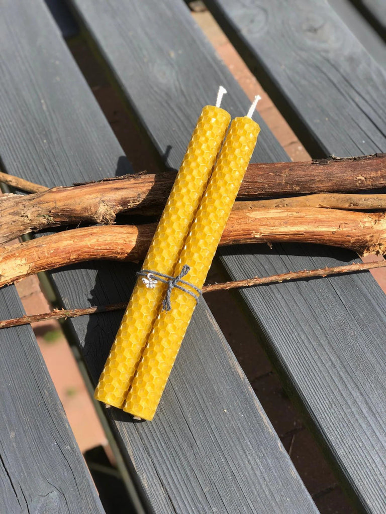 Natural Beeswax Stick Candles Pack of 3
