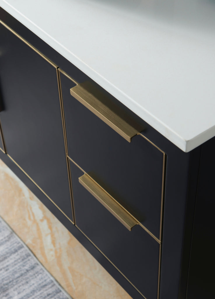 Rubeza 1200mm Dukes Wall Hung Vanity Unit  - Black & Gold