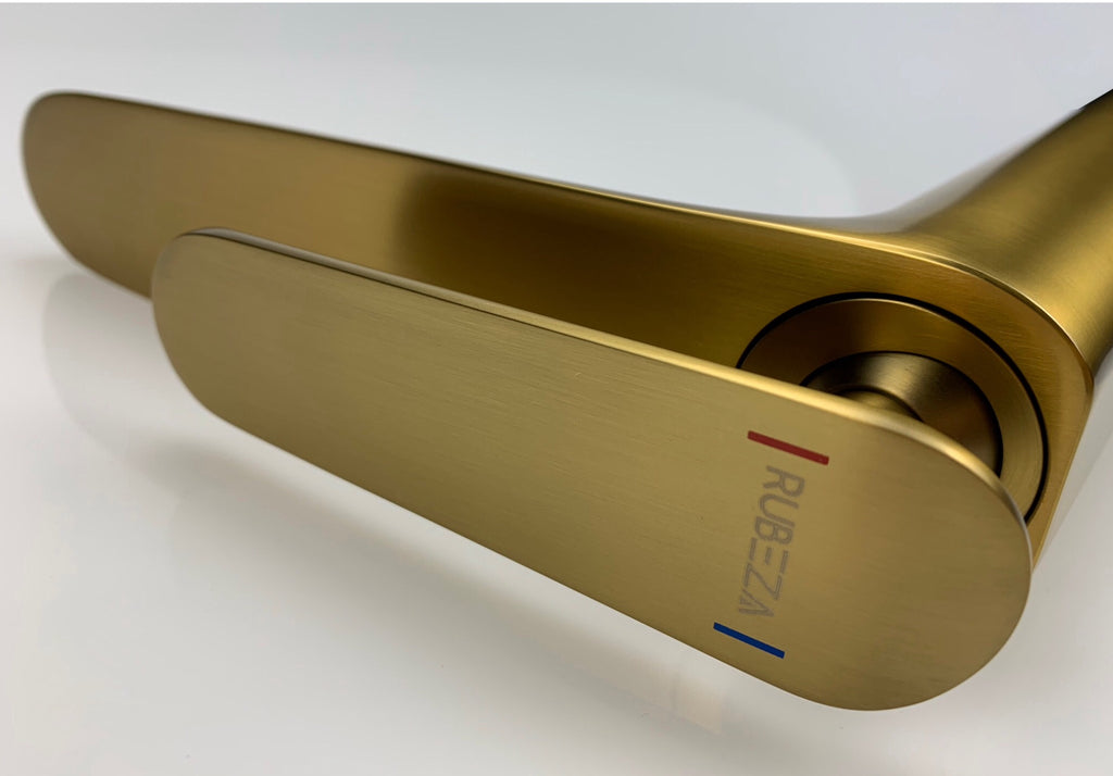 Rubeza Tall Concetto Basin Mixer Tap Brushed Gold