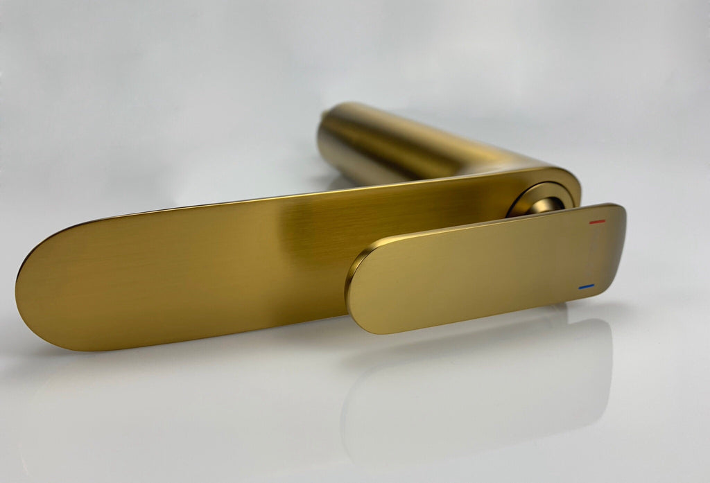 Rubeza Tall Concetto Basin Mixer Tap Brushed Gold